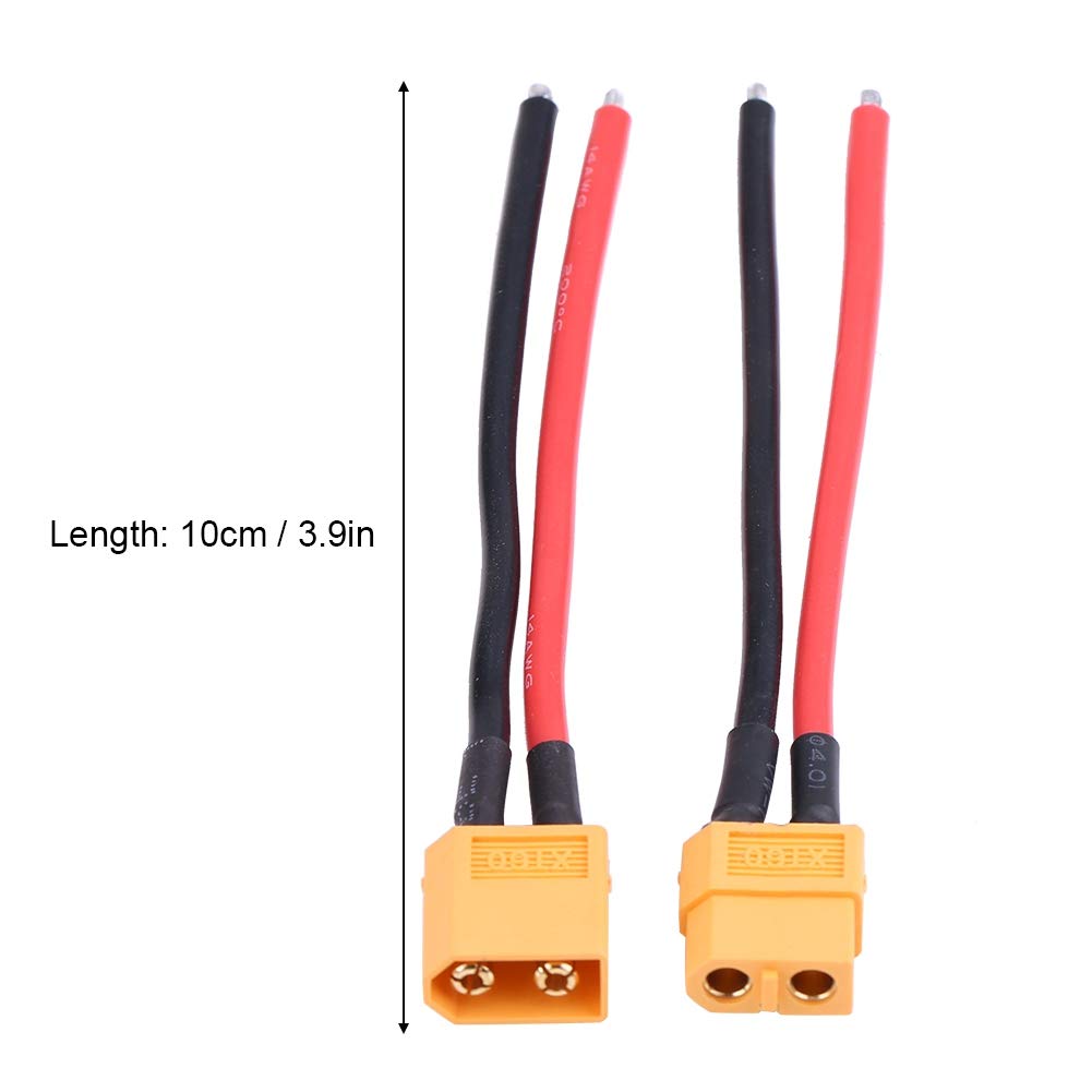XT-60 Connector Cable Male with Silicone Jacket to Female Plug Extension Cable Wire Plug Connector C