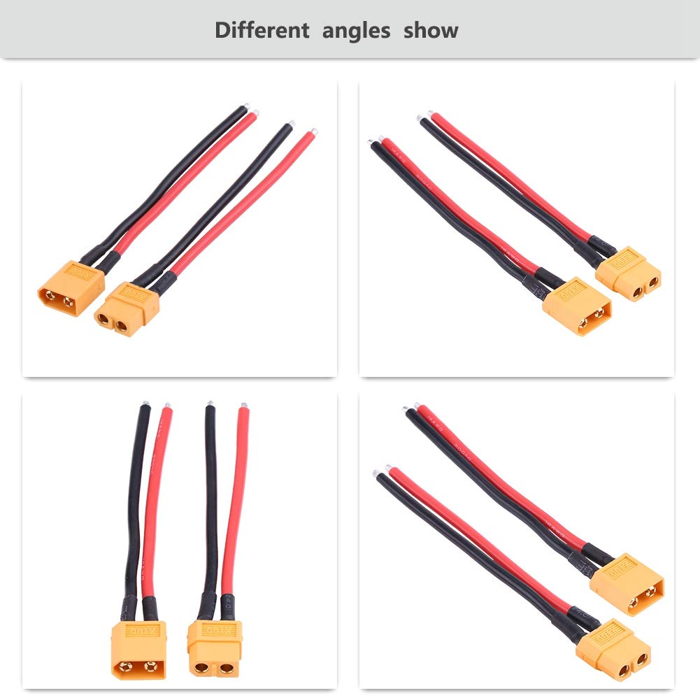 XT-60 Connector Cable Male with Silicone Jacket to Female Plug Extension Cable Wire Plug Connector C