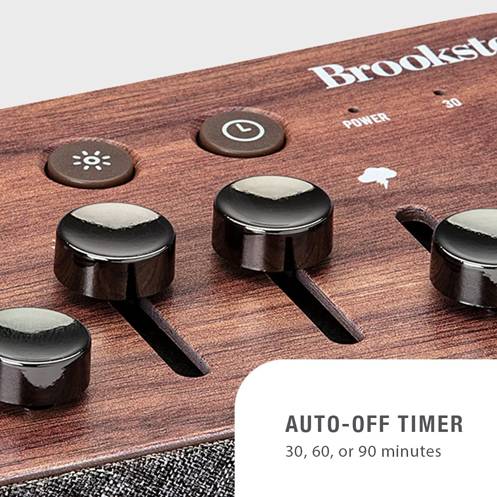 Brookstone White Noise Sound Machine Mixer | 8 Natural Sounds | 7 Night-Light Colors | Auto-Off Time