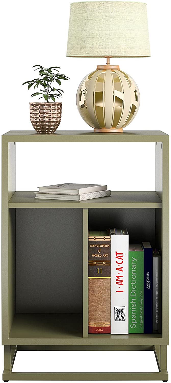 Novogratz Regal Turntable Stand/End Table, Olive Green