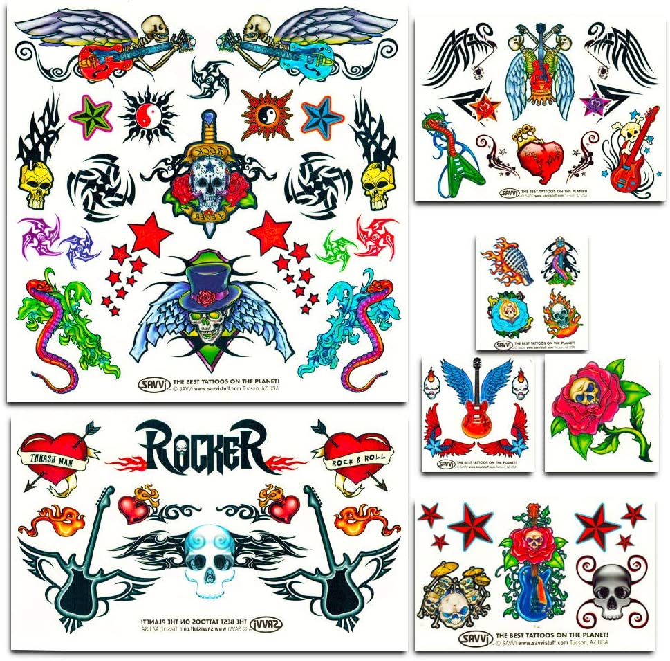 Savvi Classic Tattoos Party Pack (3 Full-Sized Bags ~ 125 Tattoos)