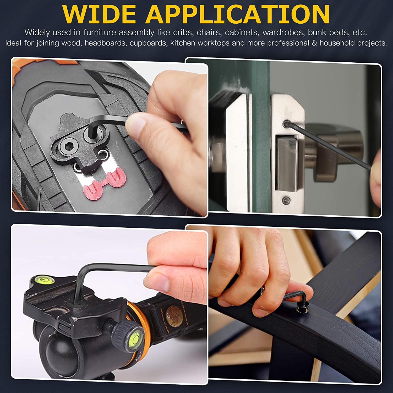 Mardatt M6 x 30mm 50PCS Black Zinc Plated Hex Socket Cap Bolts Crib Bolts and Barrel Nuts Cross Dowe