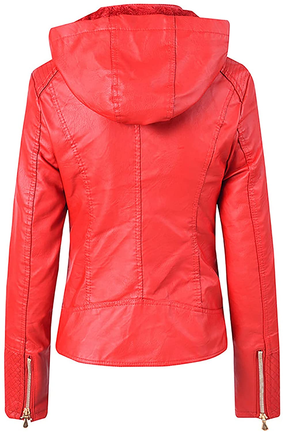 Workout Tops for Women Faux Leather Biker Jacket Trendy Motocross Racer Jacket Fall & Winter Basebal