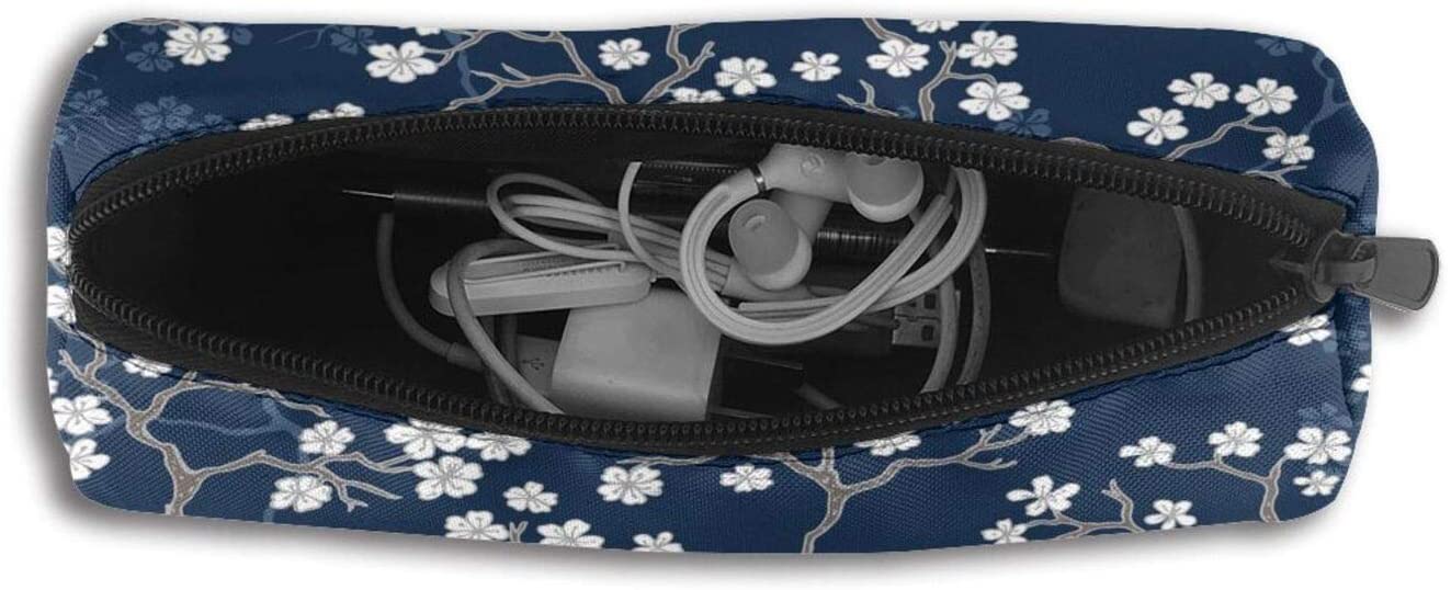 Cherry Blossoms with Branches Pencil Pen Bag Case, Women Makeup Bag Cosmetic Storage Pouch Holder Bo
