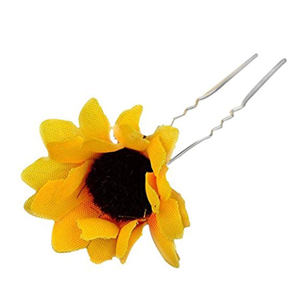 Frcolor 10PCS Daisy Sunflower Bridal Wedding Hair Pins Hair Clips
