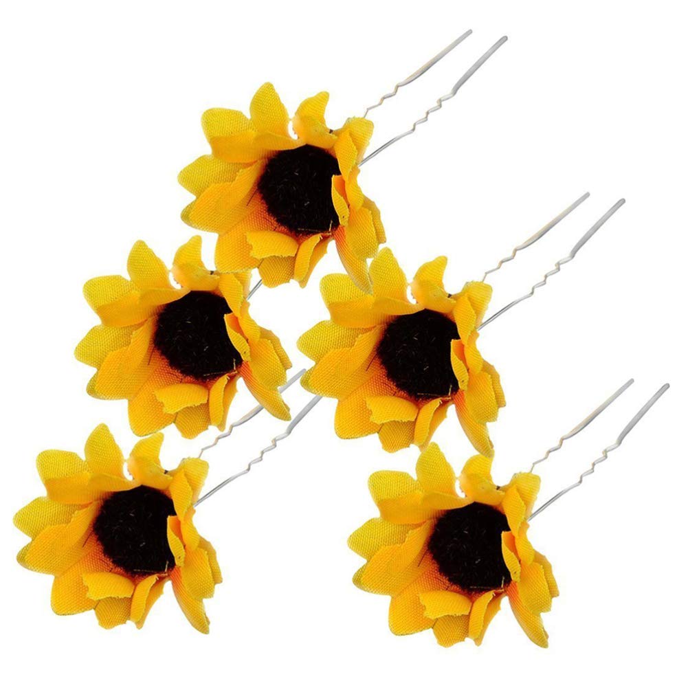 Frcolor 10PCS Daisy Sunflower Bridal Wedding Hair Pins Hair Clips