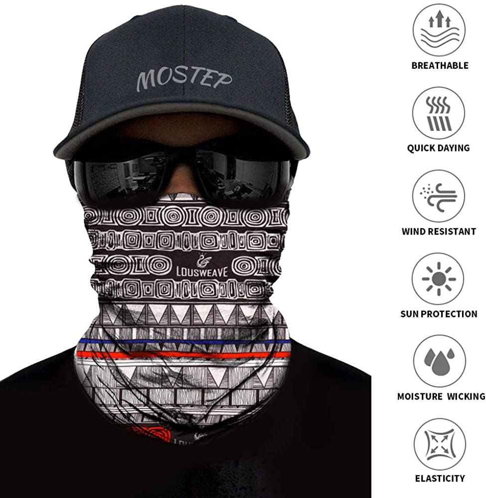 Neck Gaiter, Magic Headband Sport Headwear Elastic Face Mask Bandana Scarf UV Resistence Balaclava, 