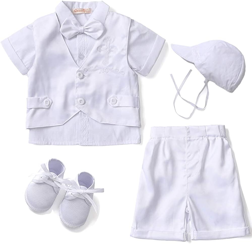 Booulfi Boys Christening Outfit 0-18 Months Baby Boy Baptism Outfit Short Boys' Christening Clothing