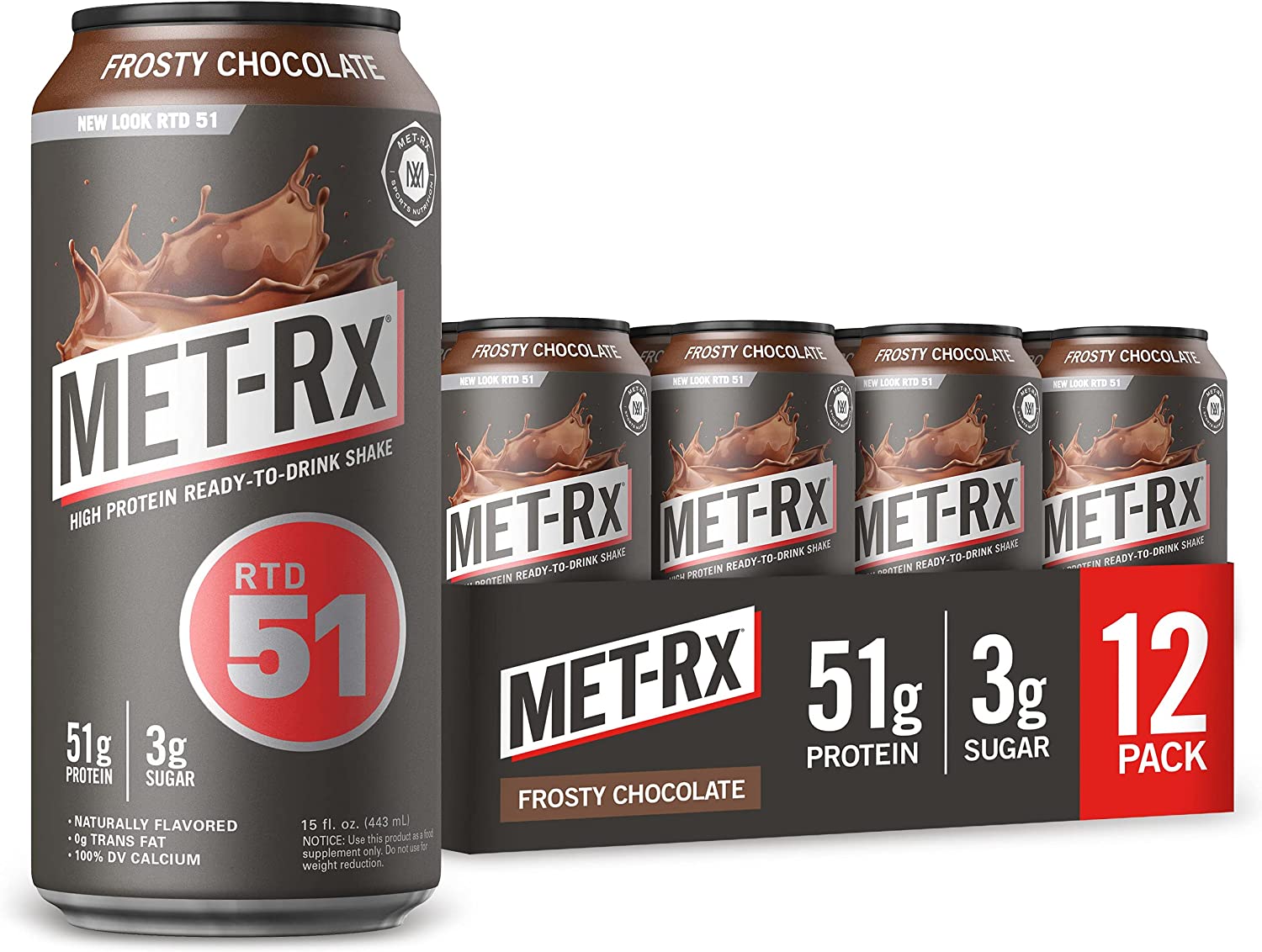 MET-Rx Ready to Drink Protein Shake, Keto Diet Friendly, Snack, Gluten Free, 51g of Protein, With Vi
