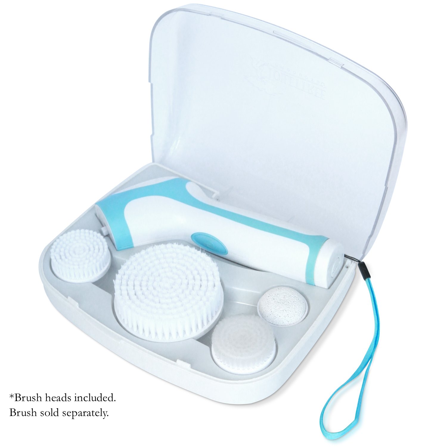 Travel Case for the Skin Cleansing System Facial Brush & Body Care Kit. Includes 4 replacement heads