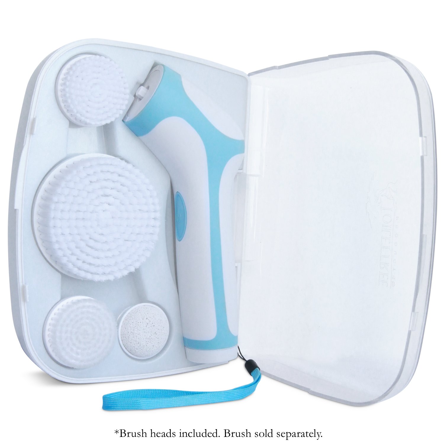 Travel Case for the Skin Cleansing System Facial Brush & Body Care Kit. Includes 4 replacement heads