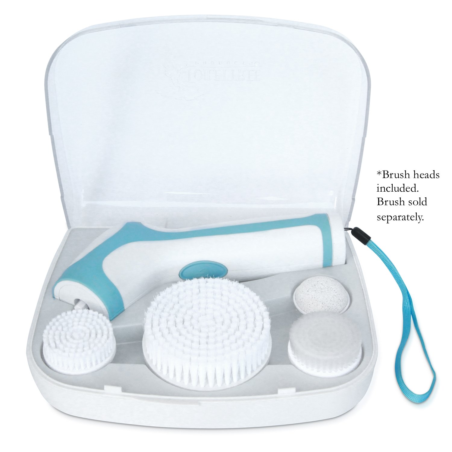 Travel Case for the Skin Cleansing System Facial Brush & Body Care Kit. Includes 4 replacement heads