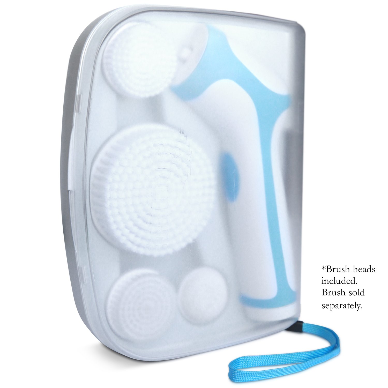 Travel Case for the Skin Cleansing System Facial Brush & Body Care Kit. Includes 4 replacement heads