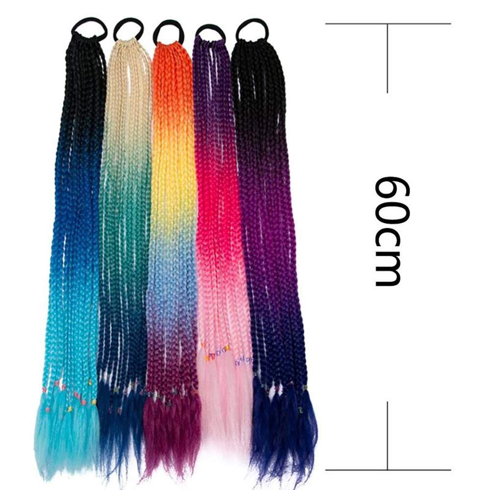 Fashion Women Hair Color Gradient Colored Headwear Hair Jewelry Accessories Wig Extension Dirty Wig 