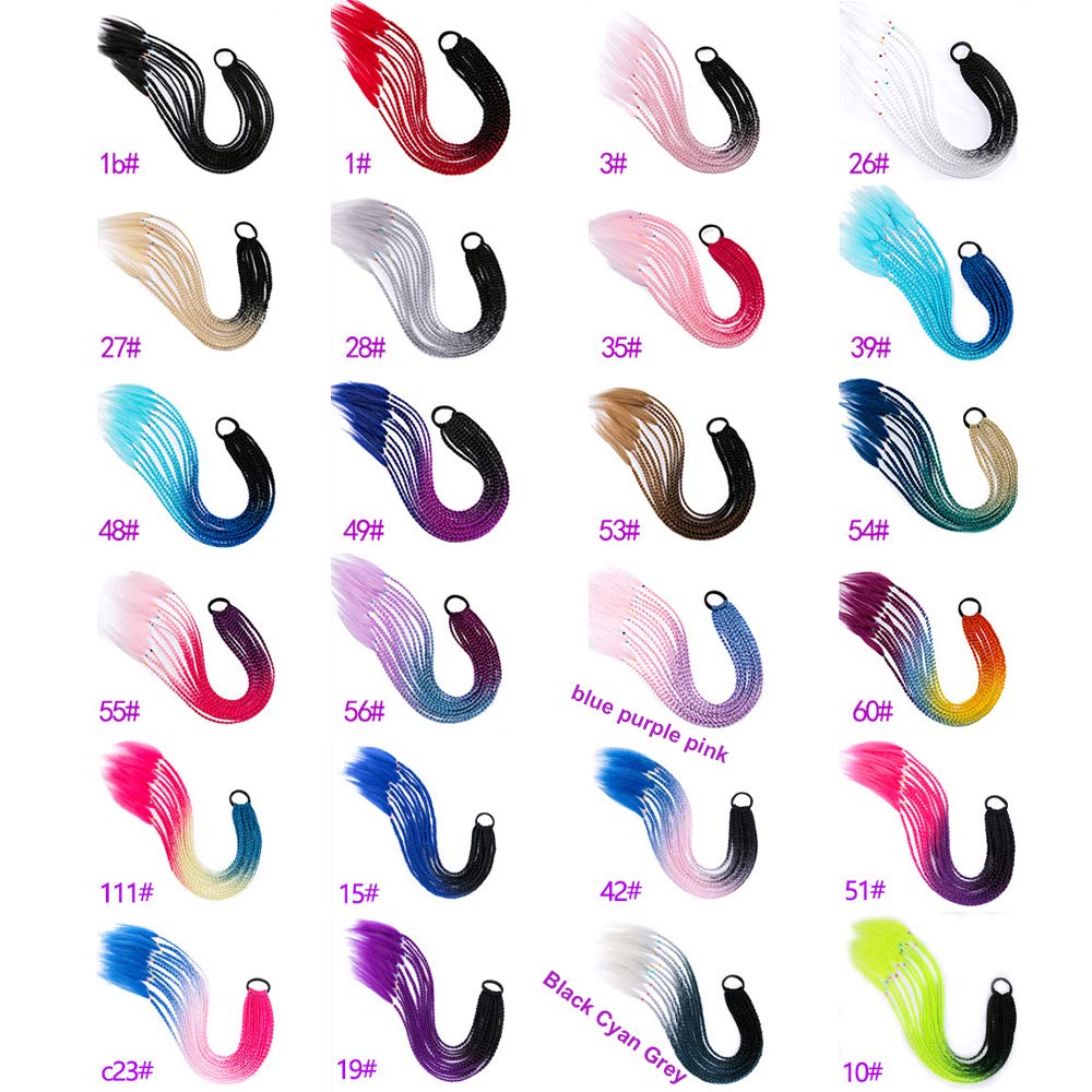 Fashion Women Hair Color Gradient Colored Headwear Hair Jewelry Accessories Wig Extension Dirty Wig 