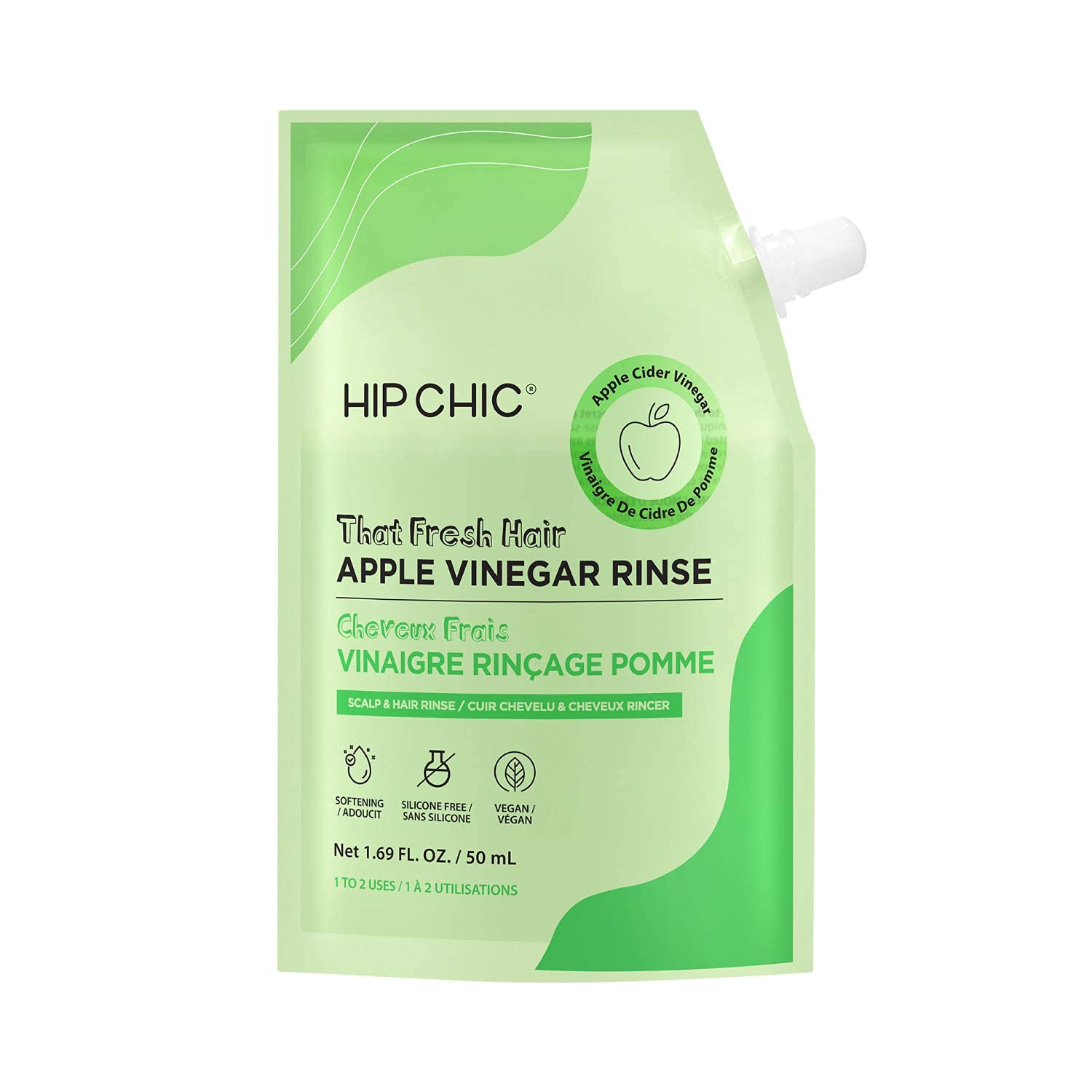 HIP CHIC That Fresh Hair Apple Vinegar Rinse + That Shiny Hair Grape Vinegar Rinse 1-Count of Each M
