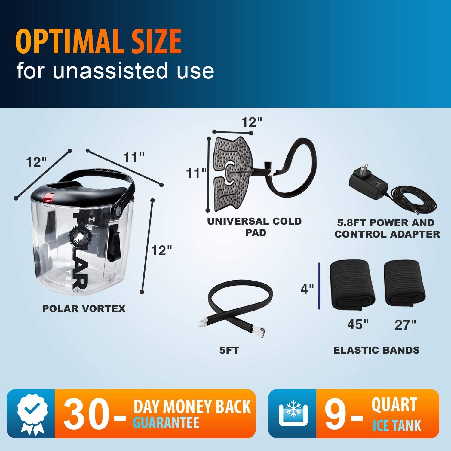 Cold Therapy Machine Gen 2 Polar Vortex - Ice Circulation System with Large Adjustable Cryo Cuff for