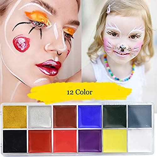 Face Paint Kit for Kids 12 Colors Professional Hypoallergenic Face & Body Paint Safe & Non-Toxic Eas