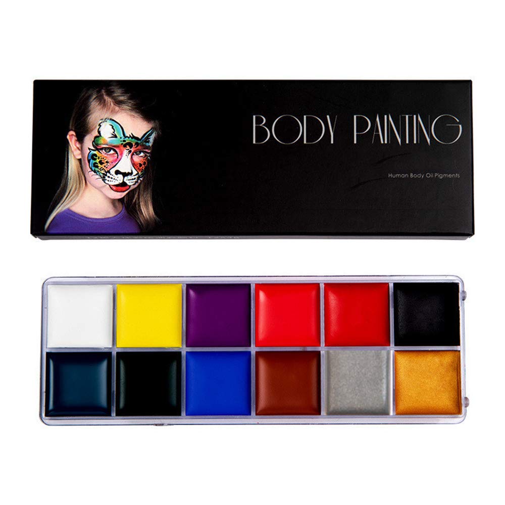 Face Paint Kit for Kids 12 Colors Professional Hypoallergenic Face & Body Paint Safe & Non-Toxic Eas