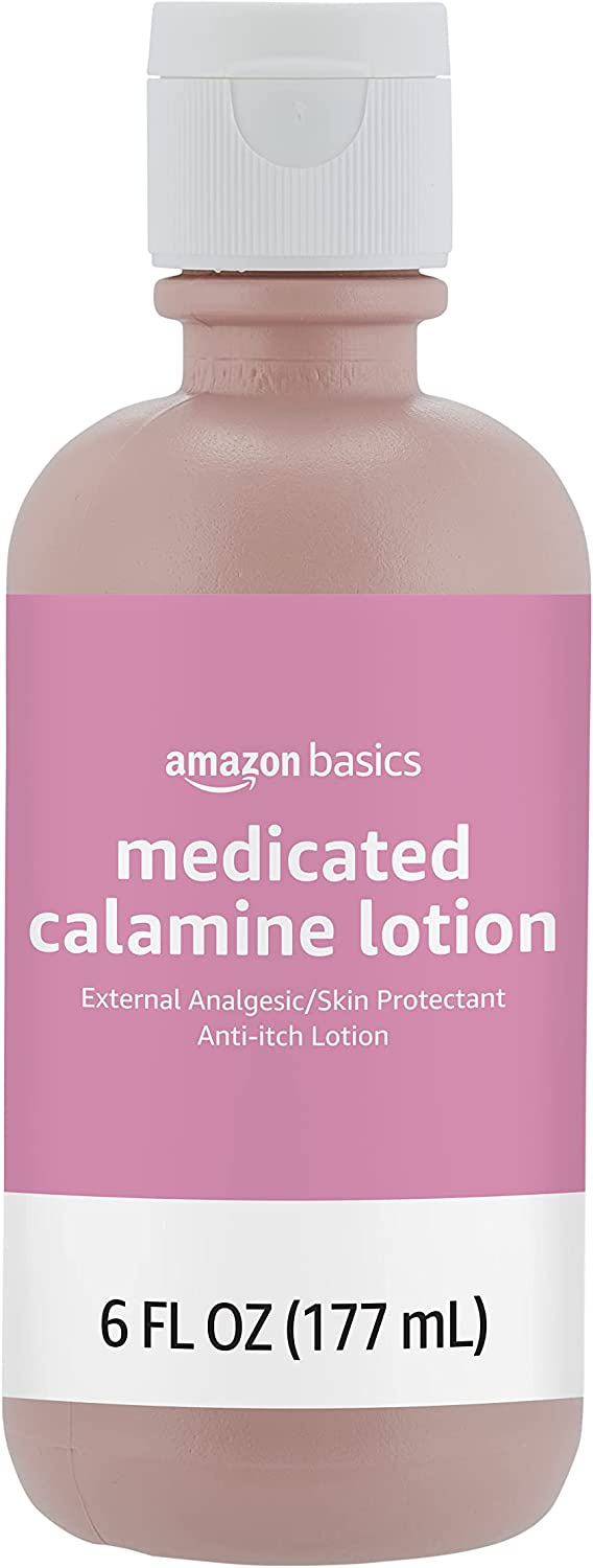 Amazon Basics Medicated Calamine Anti-Itch Lotion, Analgesic Skin Protectant, 6 Fluid Ounces, 1-Pack