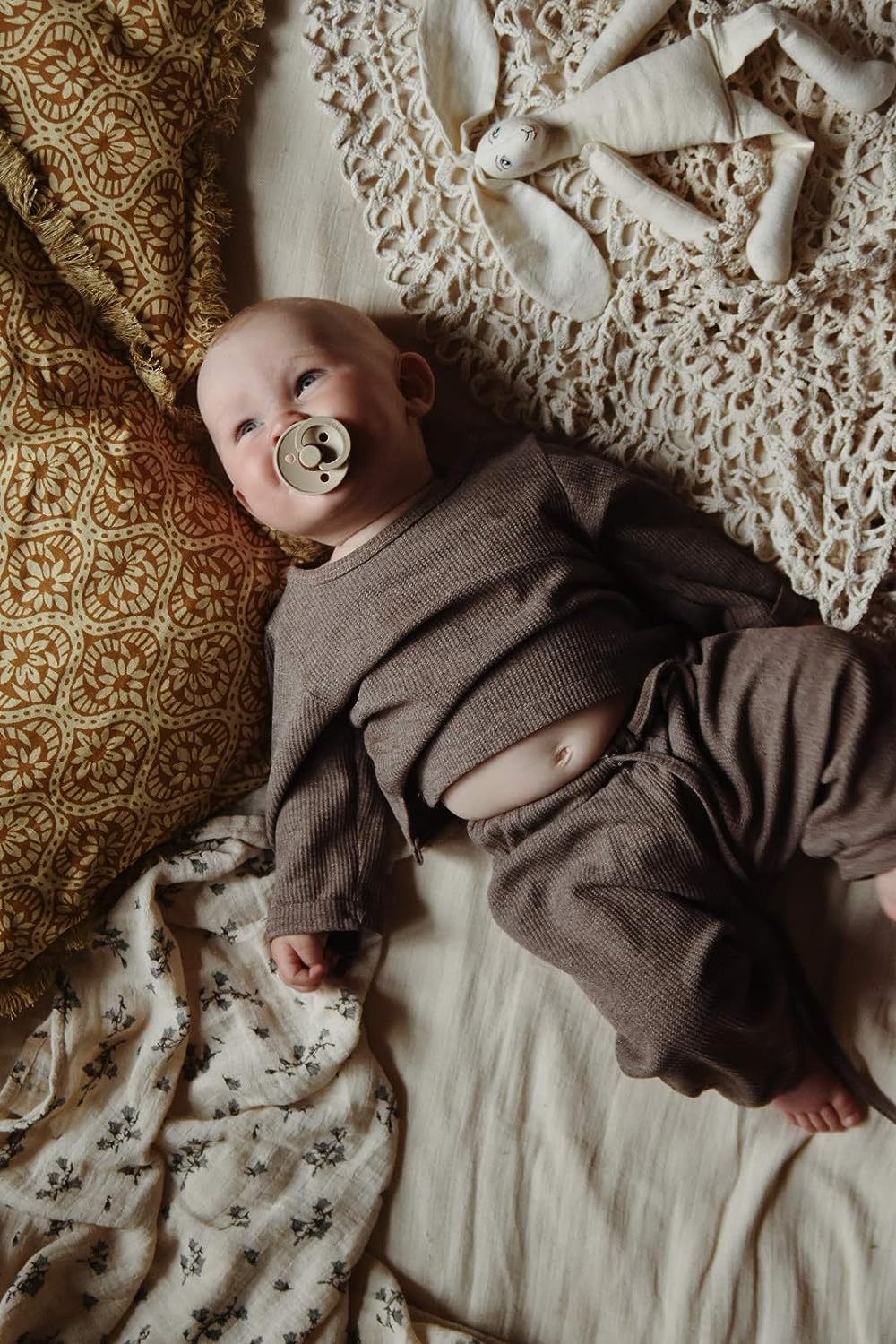 BIBS Baby Pacifier | BPA-Free Natural Rubber | Made in Denmark | Ivory 2-Pack (6-18 Months)