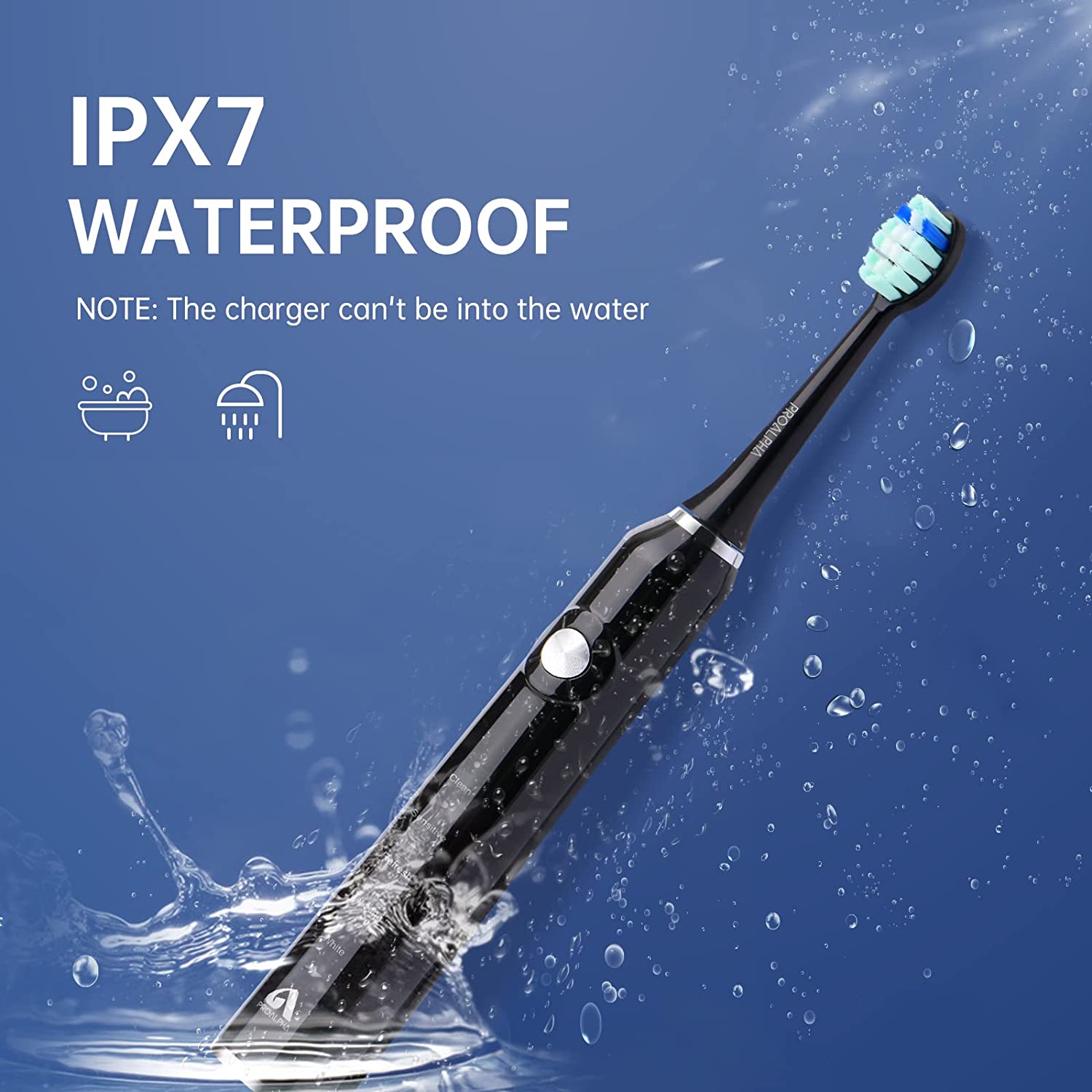 Proalpha Electric Toothbrush for Adults, Sonic Electric Toothbrushes With Travel Case, 6 Brush Heads