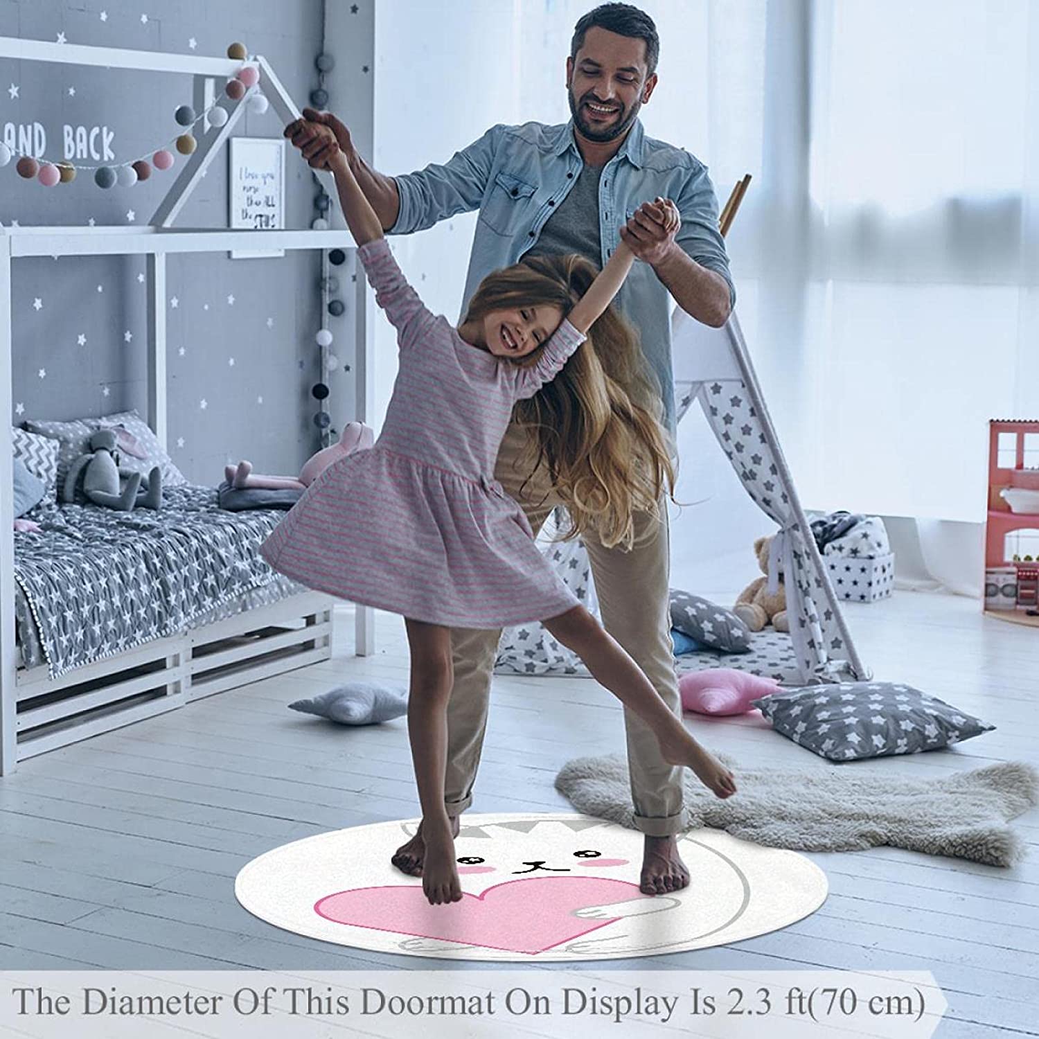 Area Rug Carpet Cartoon cat Anti-Skid Soft Smooth Carpet for Living Room Bedroom Home Decor Floor Ca