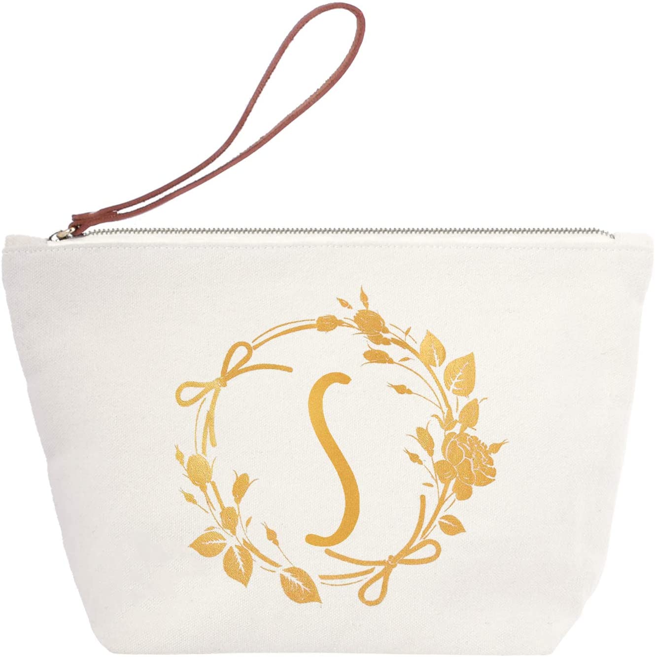 ElegantPark Birthday Gifts for Women Personalized Monogrammed Gifts Cosmetic Bag Monogram S Initial