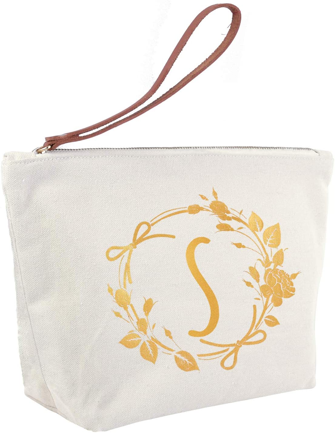 ElegantPark Birthday Gifts for Women Personalized Monogrammed Gifts Cosmetic Bag Monogram S Initial