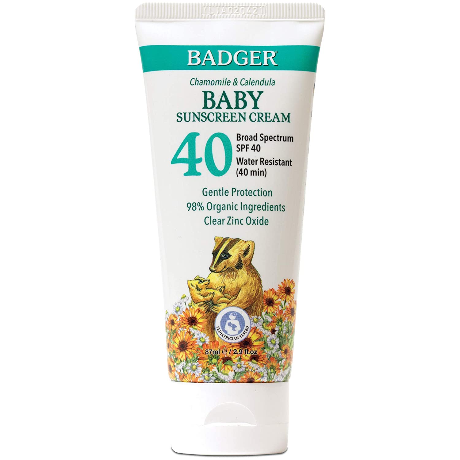 Badger SPF 40 Baby Sunscreen Cream - Reef-Friendly Broad-Spectrum Water-Resistant Baby Sunscreen wit