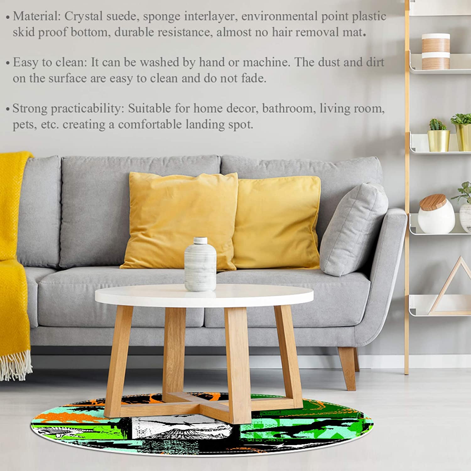 Kitchen Rugs and Mats Color Dinosaur Cushioned Chef Soft Non-Slip Rubber Back Floor Mats Washable Do