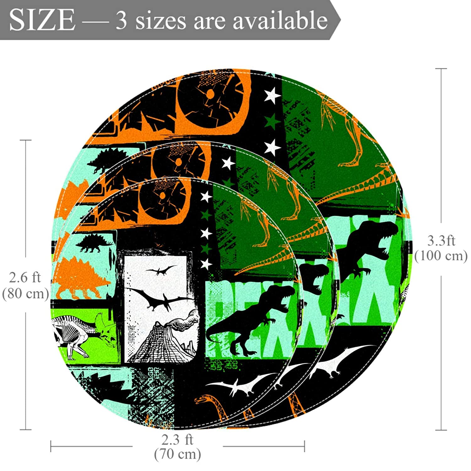 Kitchen Rugs and Mats Color Dinosaur Cushioned Chef Soft Non-Slip Rubber Back Floor Mats Washable Do