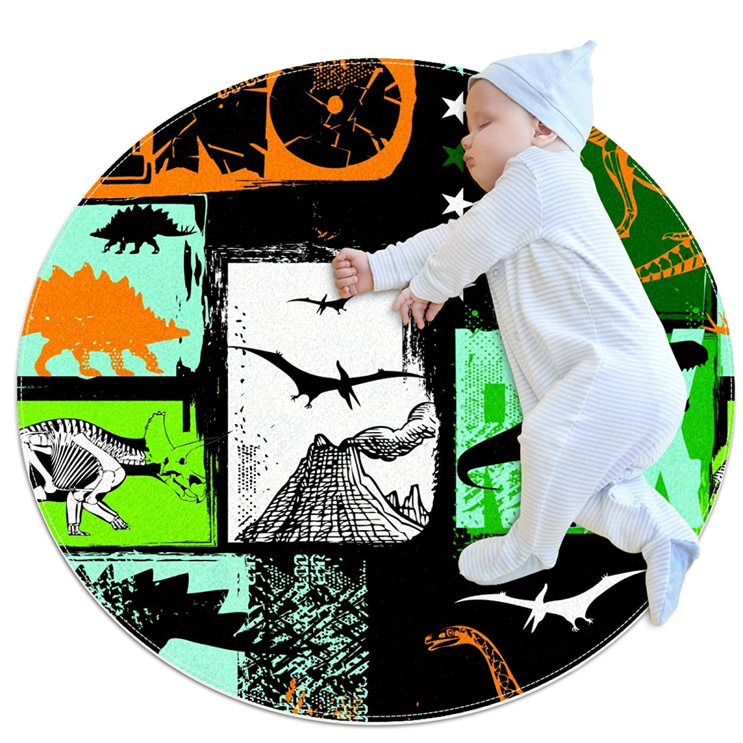 Kitchen Rugs and Mats Color Dinosaur Cushioned Chef Soft Non-Slip Rubber Back Floor Mats Washable Do