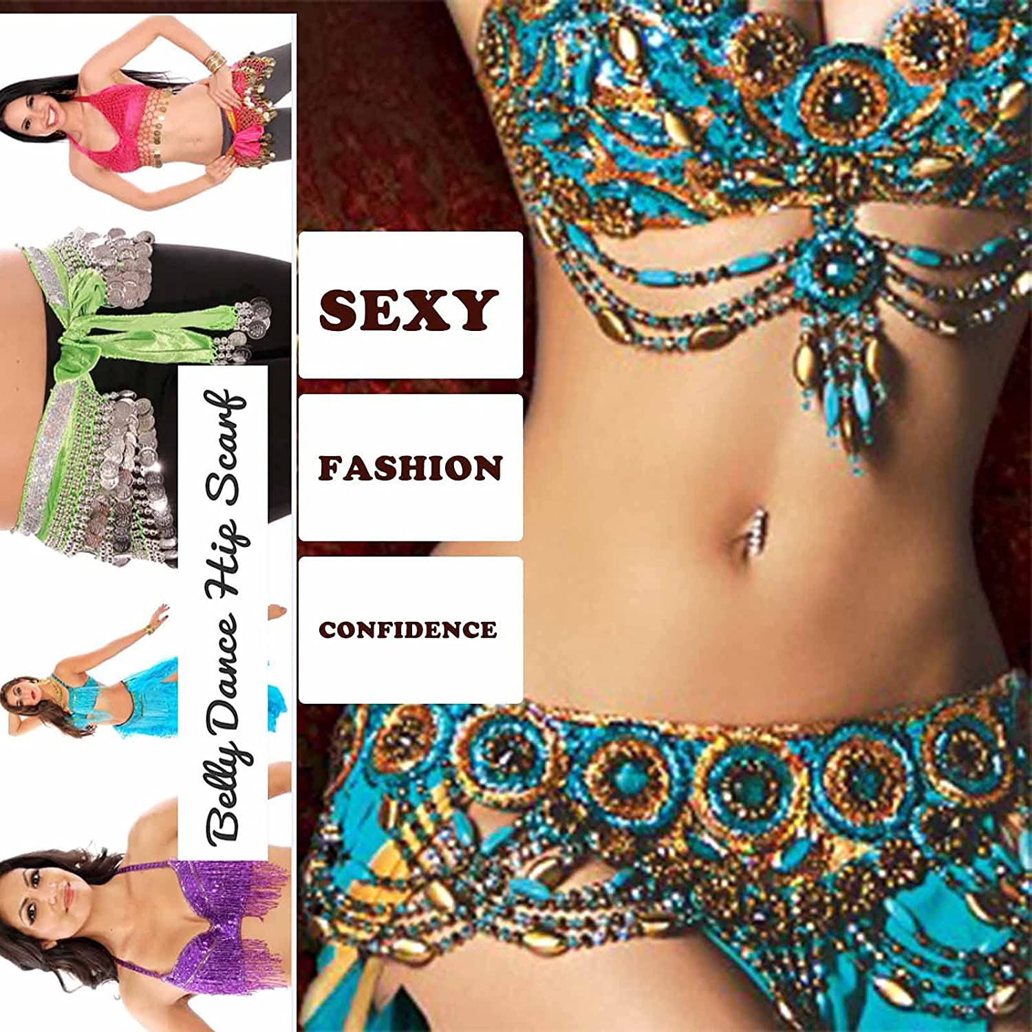 Belly Dance Fringe Tassel Hip Scarf Skirt Wrap Belt Ballroom Latin Salsa Skirt E - Foto 4