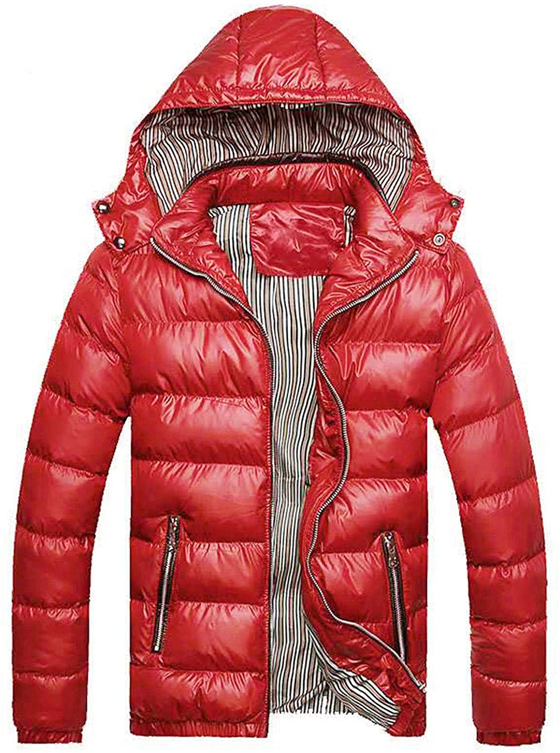 Dosoop Mens Product Suit Over Coat,Winter Hat Removable Cotton Jacket Thickening Warm Cotton Padded
