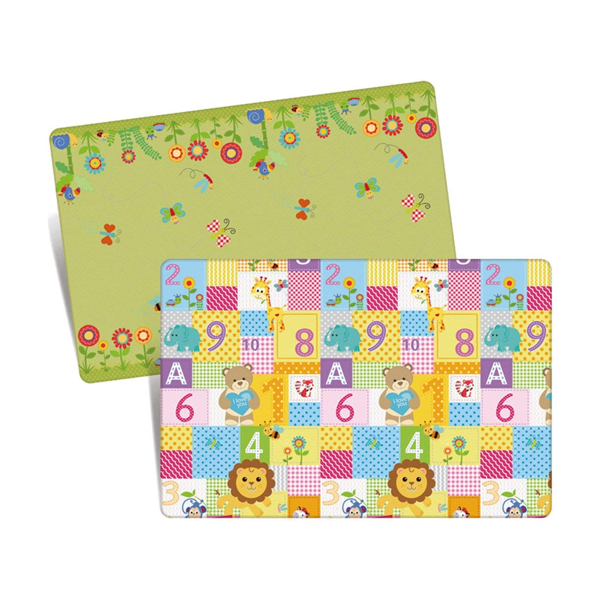 79''x71''x0.5'' Double-Sided Crawling Mat Baby Toddlers Infant Waterproof Portable Thick Playmat Are