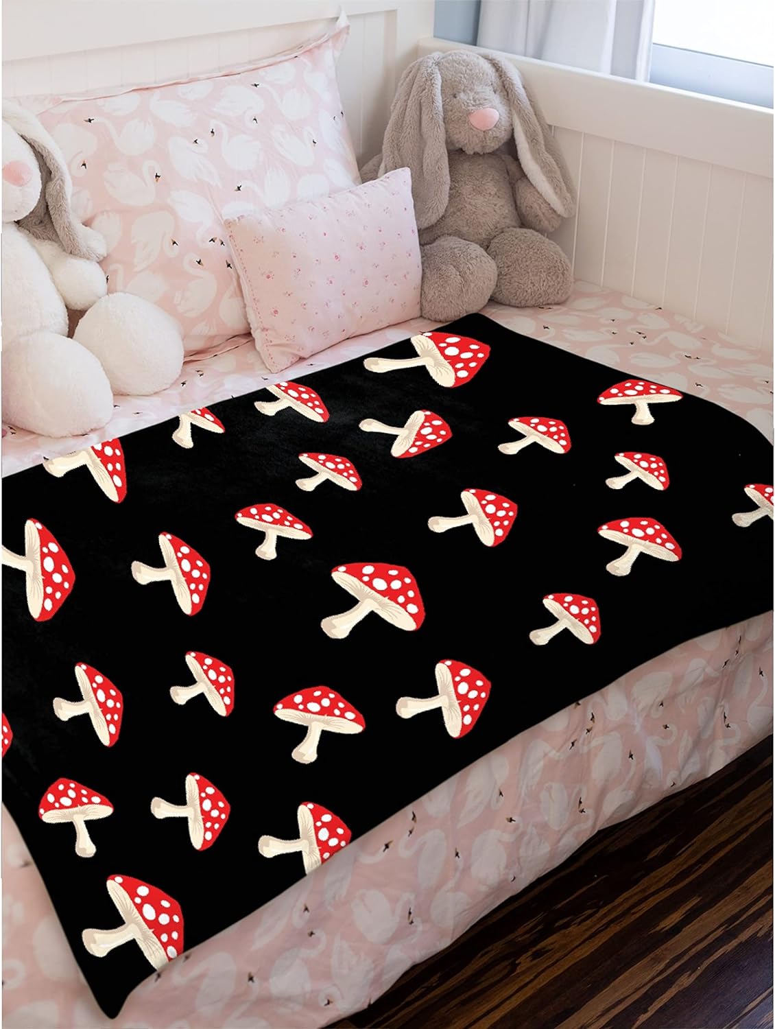 AozyHug Mushrooms Fleece Flannel Blanket Soft Fuzzy Plush Fluffy Blanket Warm Cozy Perfect Throw for