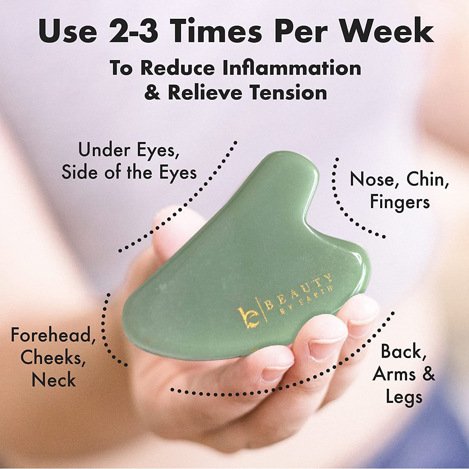 Jade Gua Sha Stone - Face Sculpting Tool, Guasha Tool for Face, Gua Sha Facial Tools for Face Massag