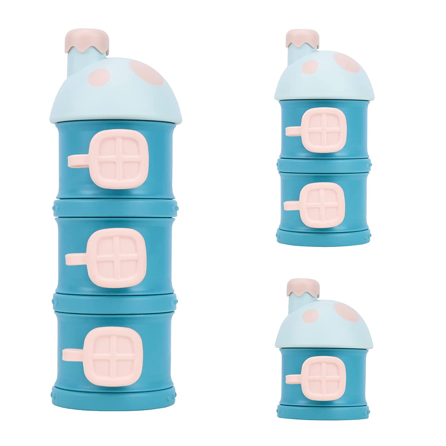 Bebamour Baby Formula Dispenser Travel Milk Powder Storage Box Stackable Formula Dispenser Container