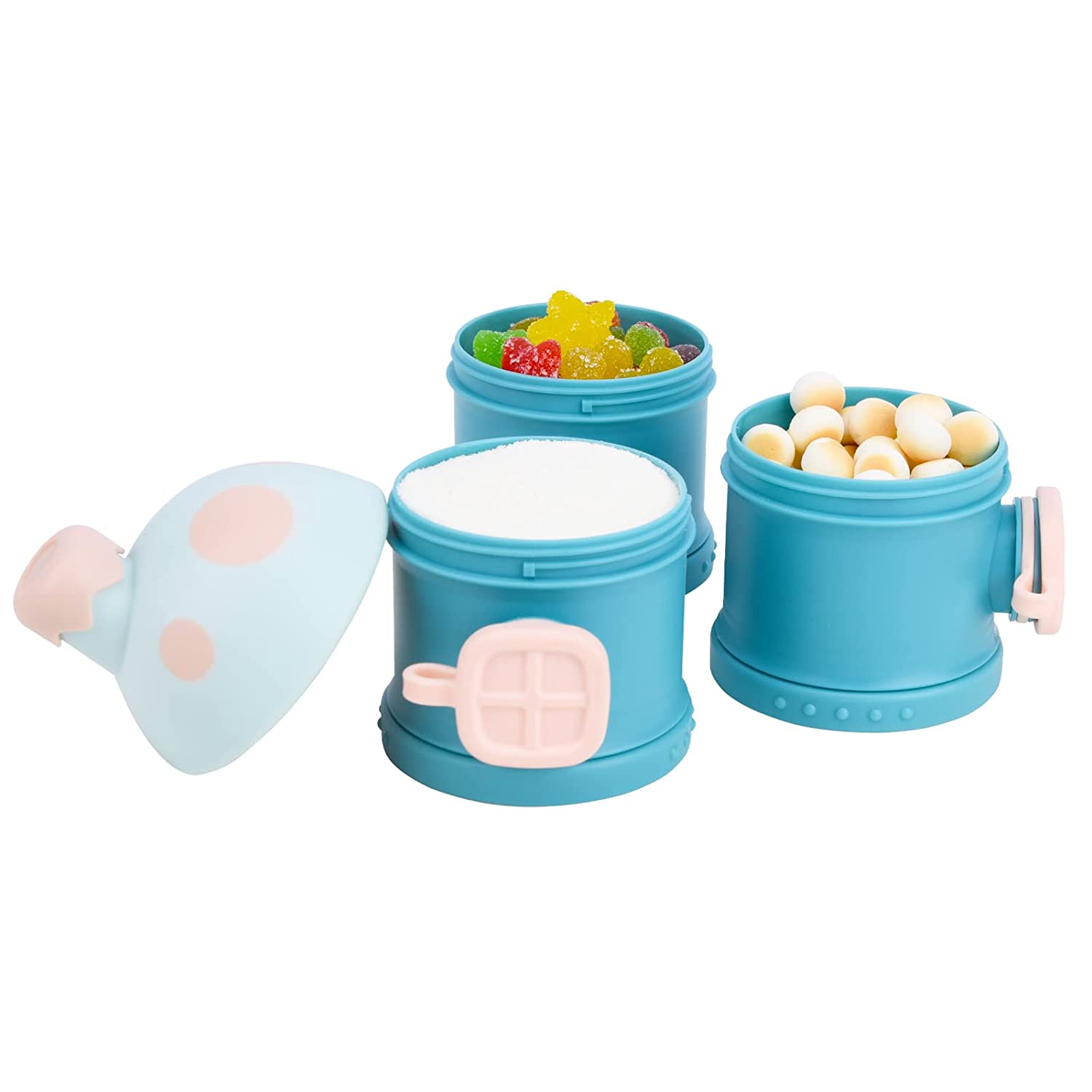 Bebamour Baby Formula Dispenser Travel Milk Powder Storage Box Stackable Formula Dispenser Container