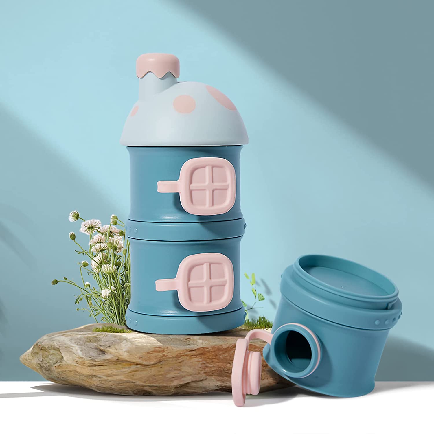 Bebamour Baby Formula Dispenser Travel Milk Powder Storage Box Stackable Formula Dispenser Container