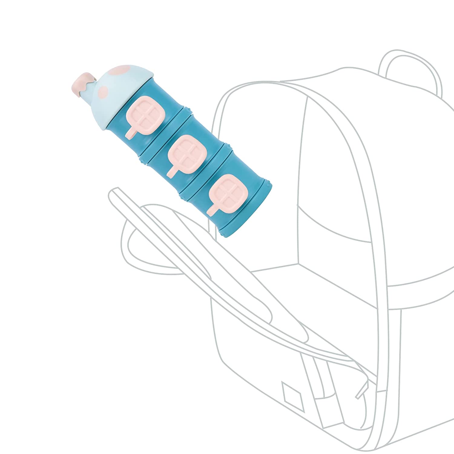 Bebamour Baby Formula Dispenser Travel Milk Powder Storage Box Stackable Formula Dispenser Container