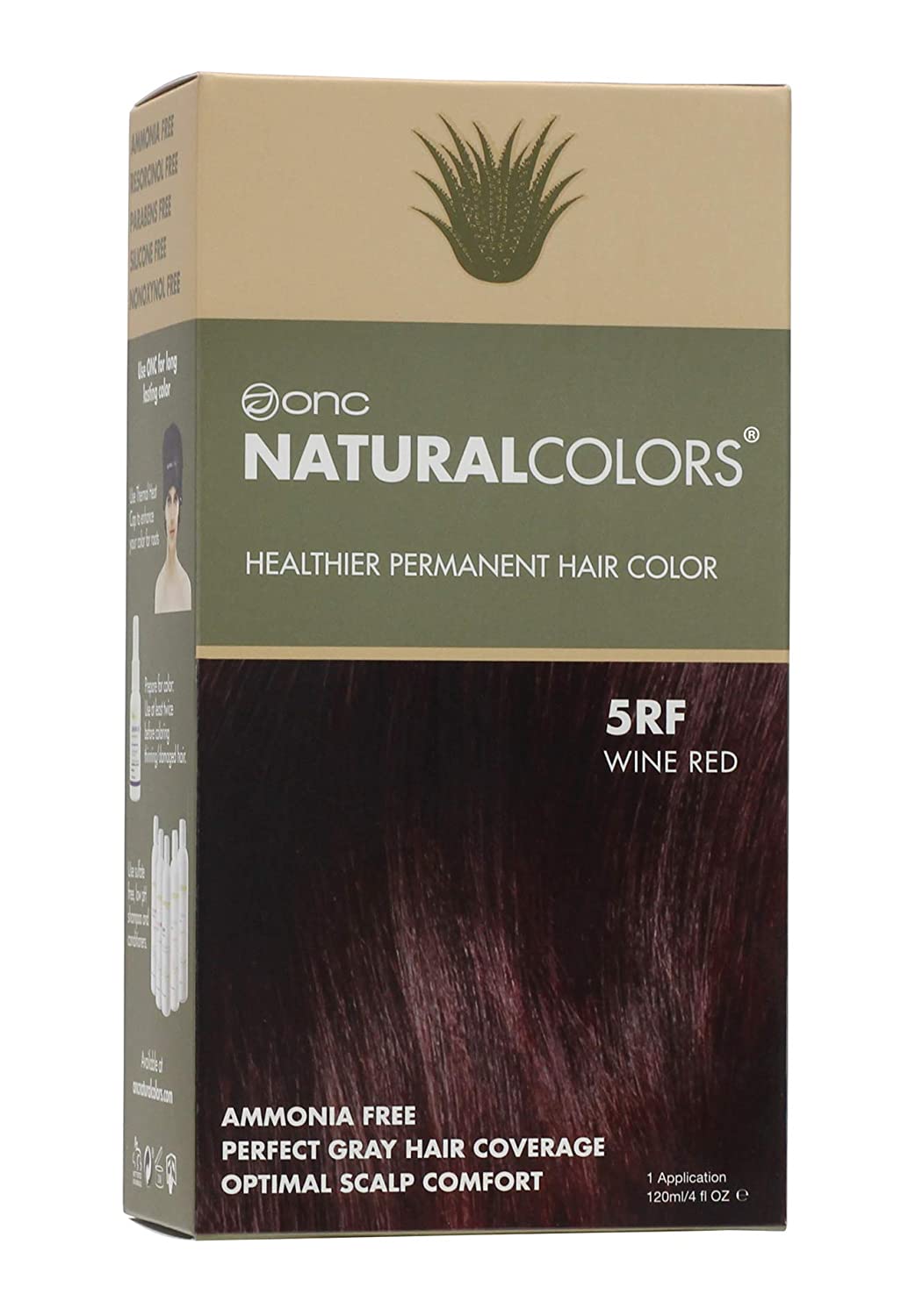 ONC NATURALCOLORS (5RF Red) 4 fl. oz. (120 mL) Healthier Permanent Hair Dye with Certified Organic I