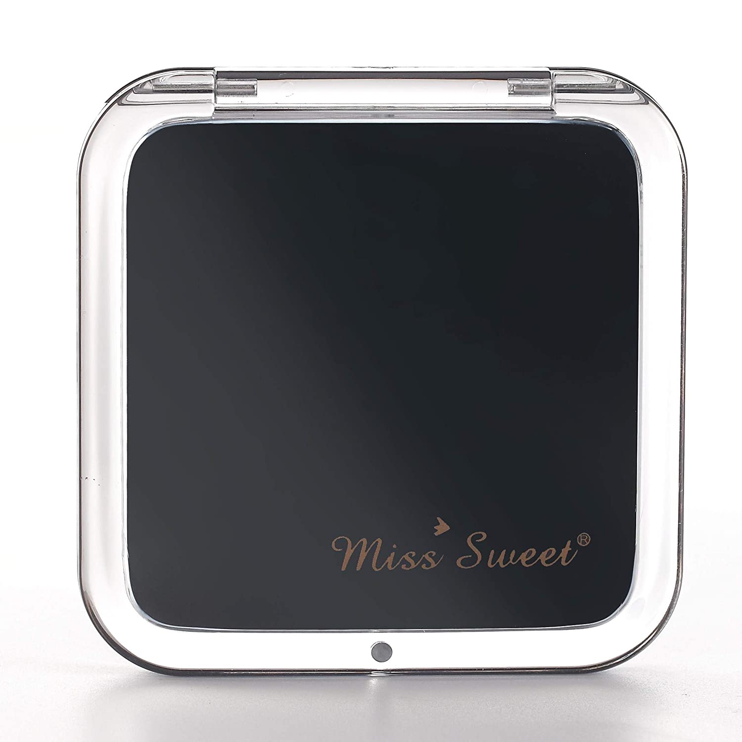 Miss Sweet Compact Mirror for Purse Pocket Mirror True Image&10X Magnification (Black)