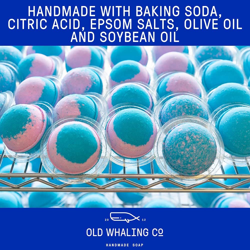 Old Whaling Co | Coconut Milk Bath Bomb | Soothing Fizz | Moisturize, Cleanse Skin | Calming Soak