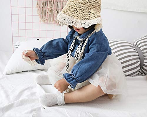 CHUNG Baby Toddler Girls Princess Cotton Frilly Socks Lace Ruffle Pack of 4/5/6 Thin Mesh Summer for