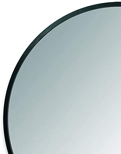 Umbra Hub 24” Round Wall Mirror with Rubber Frame, Modern Decor for Entryways, Washrooms, Living R