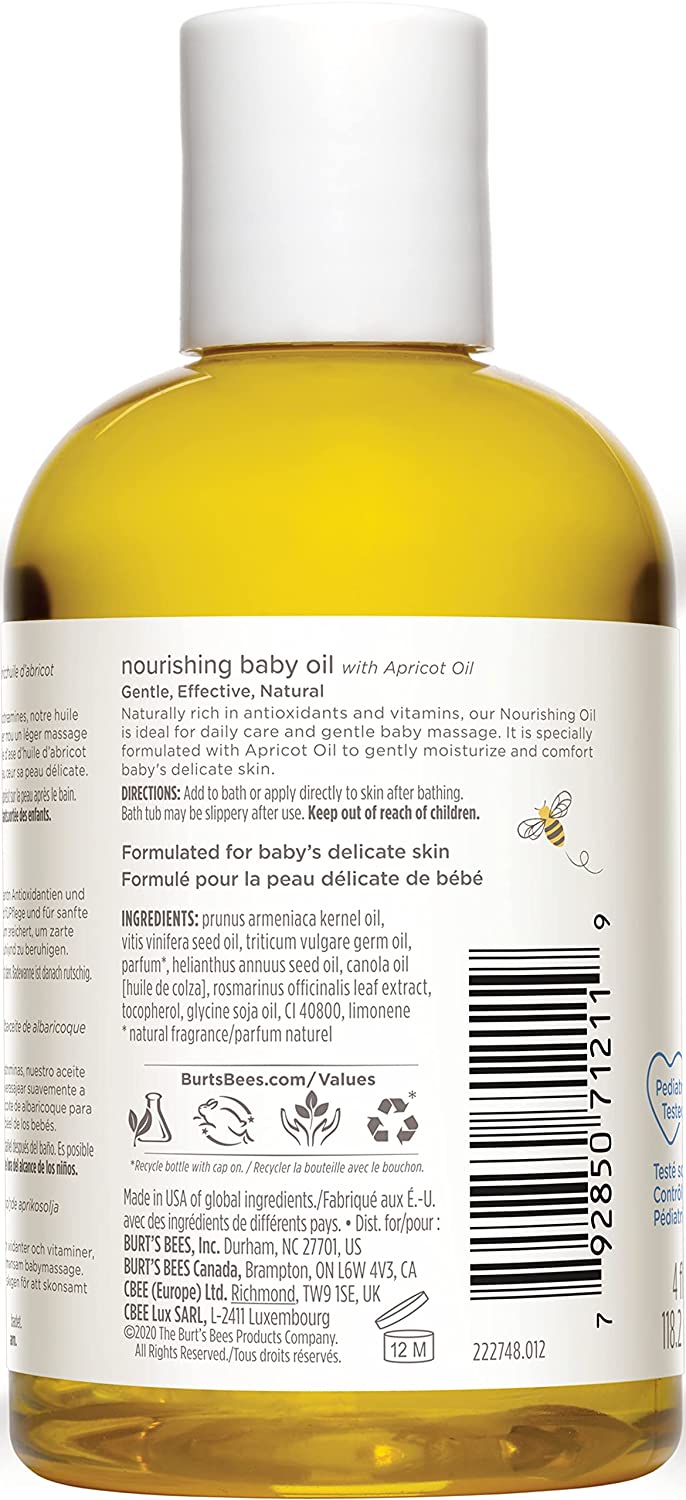Burt's Bees Baby Oil, One 4oz Bottle