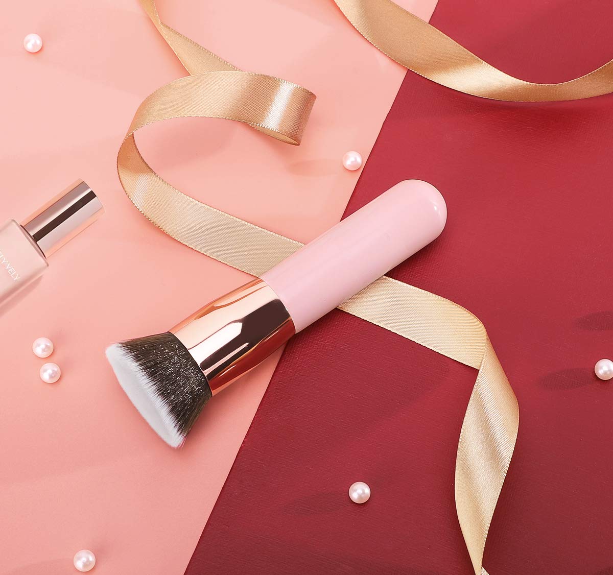 MoKo Foundation Makeup Brush, Premium Flat Head Top Kabuki Brush Portable Soft Synthetic Fiber Makeu