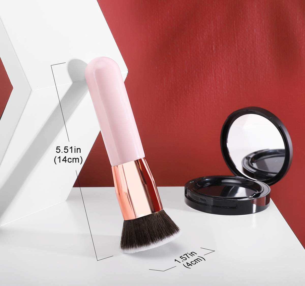 MoKo Foundation Makeup Brush, Premium Flat Head Top Kabuki Brush Portable Soft Synthetic Fiber Makeu